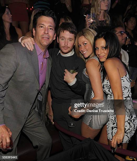 Markelin Kennedy and Kevin Connolly attend Lavo's 2 year anniversary party at Tao nightclub at the Venetian Hotel and Casino on August 14, 2010 in...