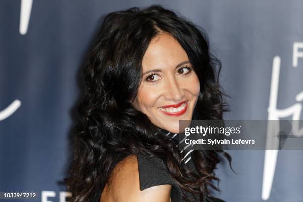 Fabienne Carat attends closing ceremony photocall of the 20th Festival of TV Fiction on September 15, 2018 in La Rochelle, France.