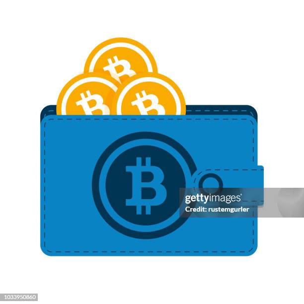 bitcoin wallet - bitcoin logo stock illustrations