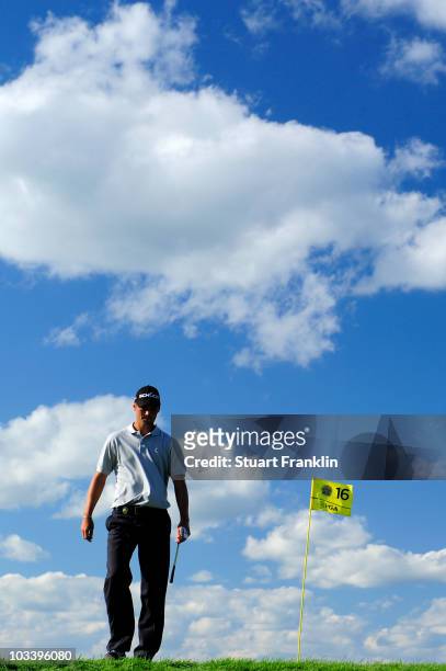Martin Kaymer of Germany walks off the 16th green during the final round of the 92nd PGA Championship on the Straits Course at Whistling Straits on...