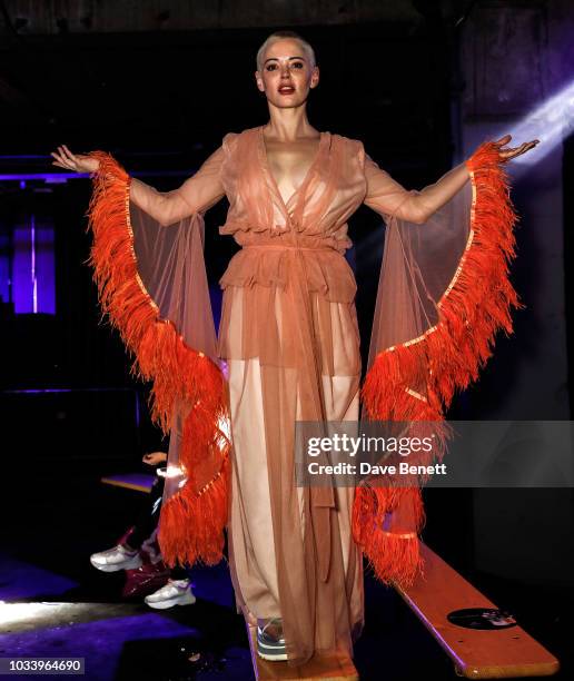 Rose McGowan attends the Gareth Pugh after show party during London Fashion Week September 2018 at Selfridges on September 15, 2018 in London,...