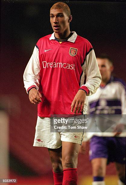 Jay Bothroyd of Arsenal Youth in action during the Times FA Youth Cup Semi Final First Leg match against Middlesbrough Youth played at Highbury in...