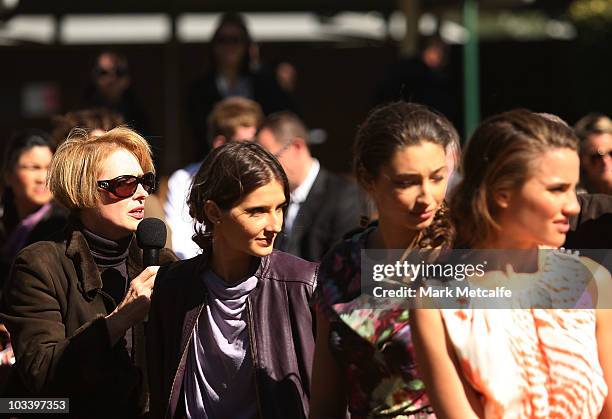 Gai Waterhouse attends a media conference announcing the arrival of world champion racehorse Big Brown at the Inglis Stables on August 16, 2010 in...