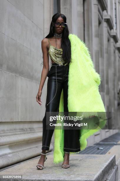 Guest seen attending s/s 2018: Rosella May - catwalk show during London Fashion Week September 2018 on September 15, 2018 in London, England.