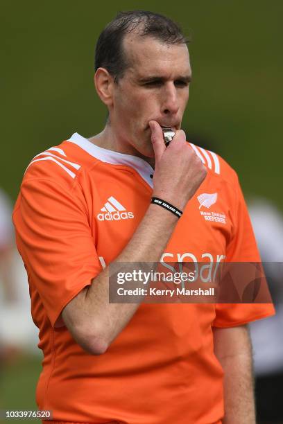 Match referee Jono Bredin during the Jock Hobbs U19 Rugby Tournament on September 15, 2018 in Taupo, New Zealand.