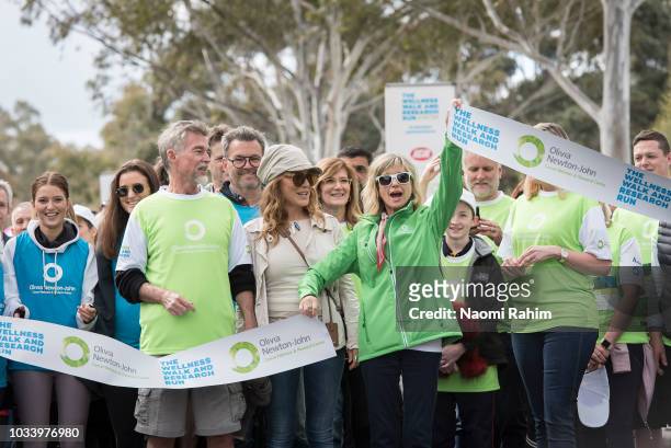 John Easterling, Tottie Goldsmith, Olivia Newton-John and Melissa Doyle during the annual Wellness Walk and Research Runon September 16, 2018 in...