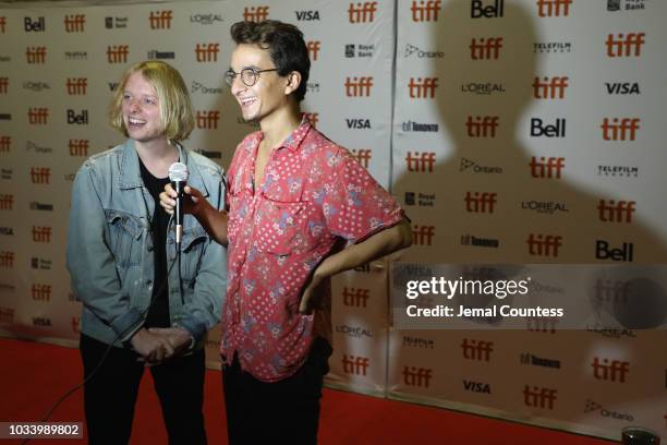 Daniel Schmidt and Gabriel Abrantes attend the 'Diamantino' Premiere during 2018 Toronto International Film Festival at Roy Thomson Hall on September...