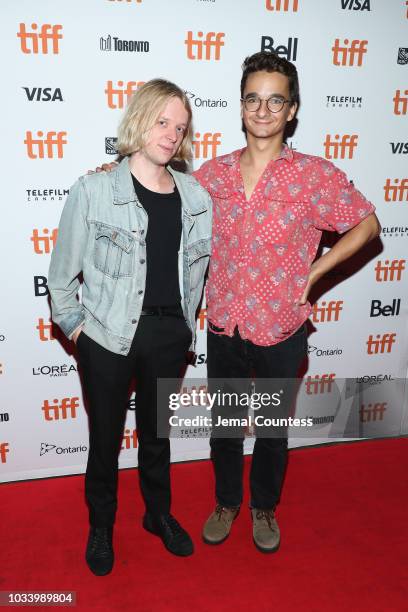 Daniel Schmidt and Gabriel Abrantes attend the 'Diamantino' Premiere during 2018 Toronto International Film Festival at Roy Thomson Hall on September...