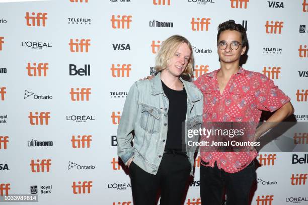 Daniel Schmidt and Gabriel Abrantes attend the 'Diamantino' Premiere during 2018 Toronto International Film Festival at Roy Thomson Hall on September...