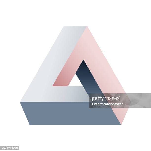illustrazioni stock, clip art, cartoni animati e icone di tendenza di triangolo di penrose - triangolo forma bidimensionale