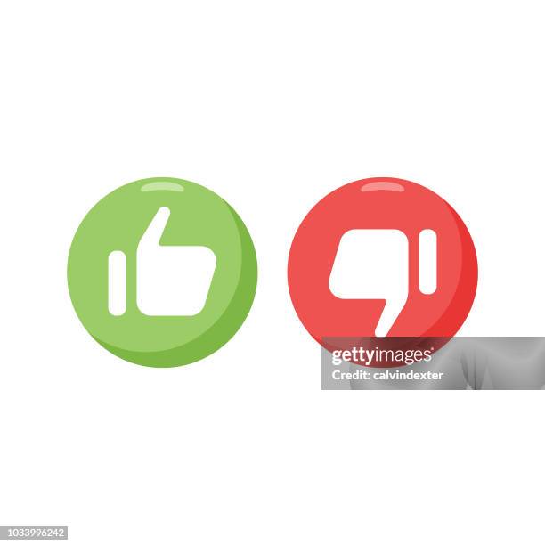 social media thumbs up and thumbs down - like stock illustrations