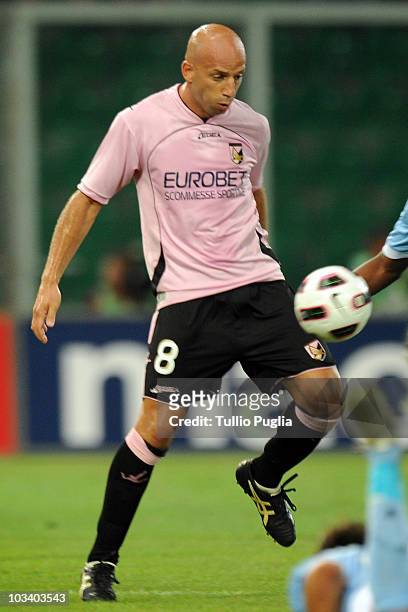 Giulio Migliaccio of Palermo in action during the pre season friendly tournament "A.R.S. Trophy" between US Citta di Palermo, SSC Napoli and Valencia...