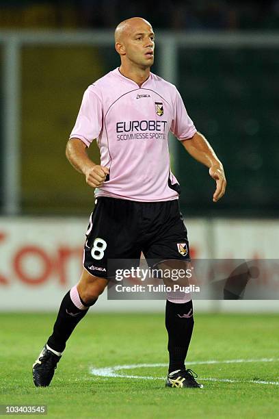 Giulio Migliaccio of Palermo in action during the pre season friendly tournament "A.R.S. Trophy" between US Citta di Palermo, SSC Napoli and Valencia...