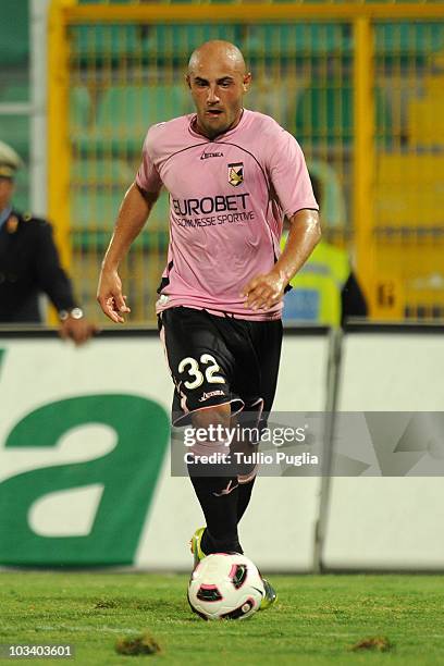 Massimo Maccarone of Palermo in action during the pre season friendly tournament "A.R.S. Trophy" between US Citta di Palermo, SSC Napoli and Valencia...