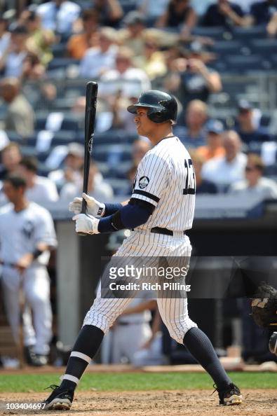 Alex Rodriguez of the New York Yankees bats during the game against ...