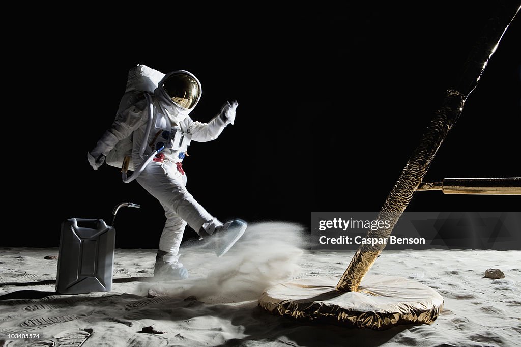 An angry astronaut out of gas on the moon