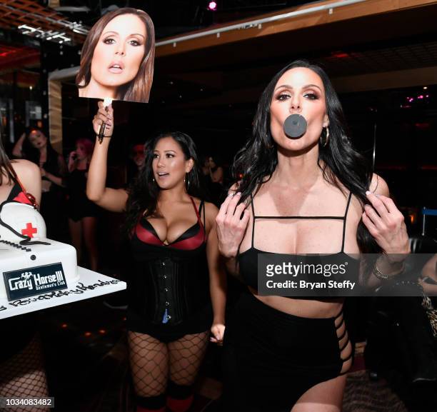 Adult film actress Kendra Lust is presented a birthday cake during her birthday party celebration at Crazy Horse 3 Gentlemen's Club on September 15,...