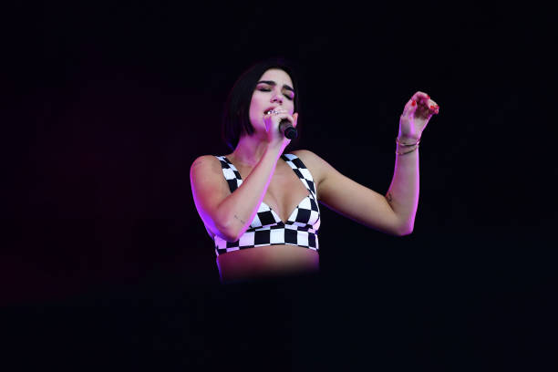 Dua Lipa performs on stage during day three of the 2018 Singapore Formula One Grand Prix at Marina Bay Street Circuit on September 16, 2018 in...