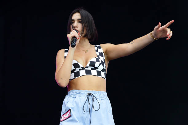 Dua Lipa performs on stage during day three of the 2018 Singapore Formula One Grand Prix at Marina Bay Street Circuit on September 16, 2018 in...