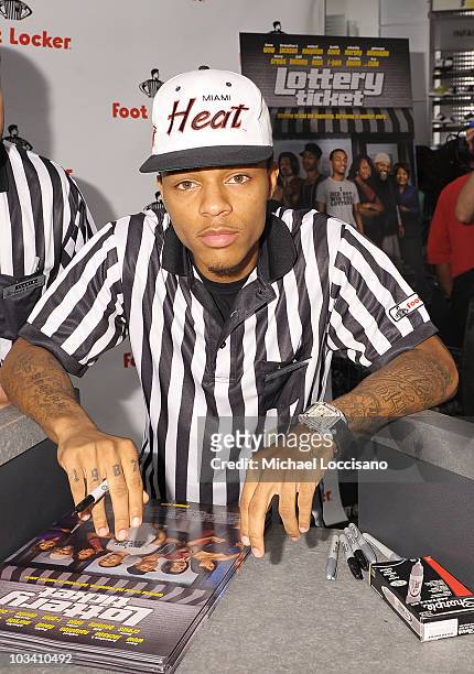 Rapper and actor Bow Wow promotes "Lottery Ticket" at Foot Locker, Herald Square on August 16, 2010 in New York City.