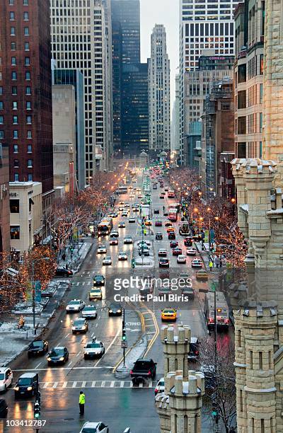 "the magnificent mile" - michigan avenue stock pictures, royalty-free photos & images