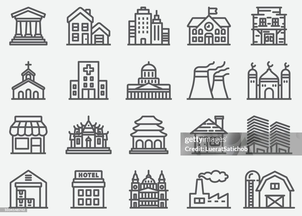 Building Line Icons