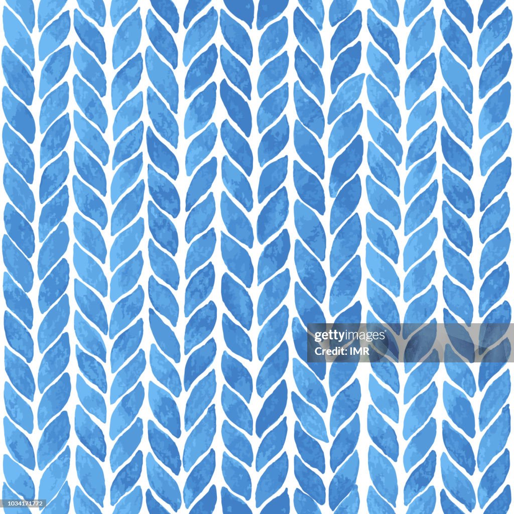 Hand Painted Background With Braid Lines In Blue Seamless Vector ...