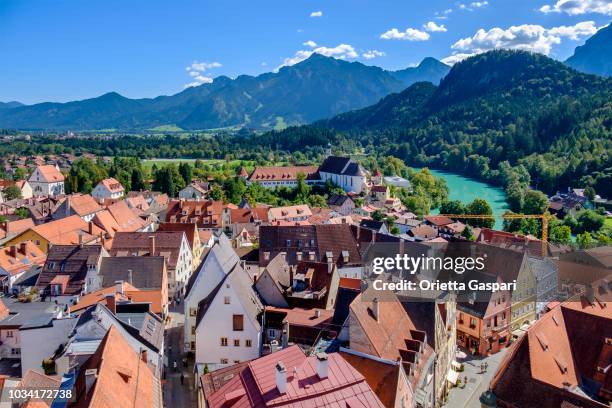 füssen, vista ad alto angolo (baviera, germania) - fassen foto e immagini stock