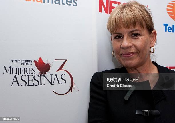 Leticia Perdigon poses during the presentation of a chapter of the Mujeres Asesinas 3 on August 16, 2010 in Mexico City, Mexico.