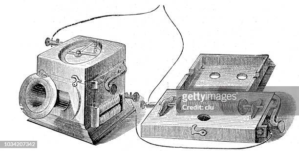 telephone in its first occurence - start stock illustrations