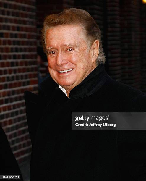 Television personality Regis Philbin visits "Late Show With David Letterman" at the Ed Sullivan Theater on February 11, 2010 in New York City.