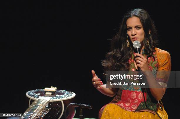 Indian sitar player Anoushka Shankar performing in Copenhagen, Denmark, July 8 2012.
