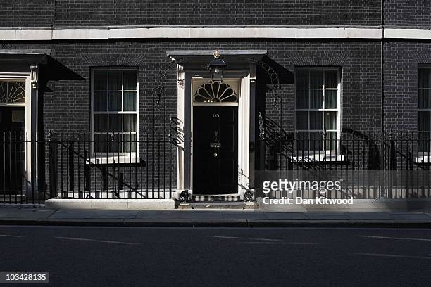 General view of the door to number 10 Downing Street on August 16, 2010 in London, England.