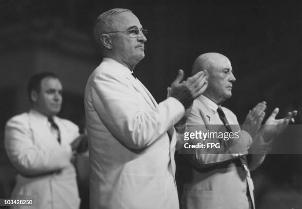 President Harry S. Truman with Sam Rayburn at the Democratic Presidential Convention held in Philadelphia in July 1948.