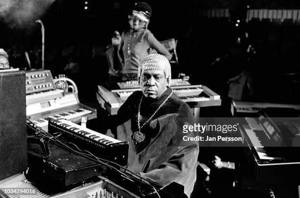 American keyboard player composer and orchestra leader Sun Ra performing at Berliner Jazz Tage, Berlin, Germany, November 1970.