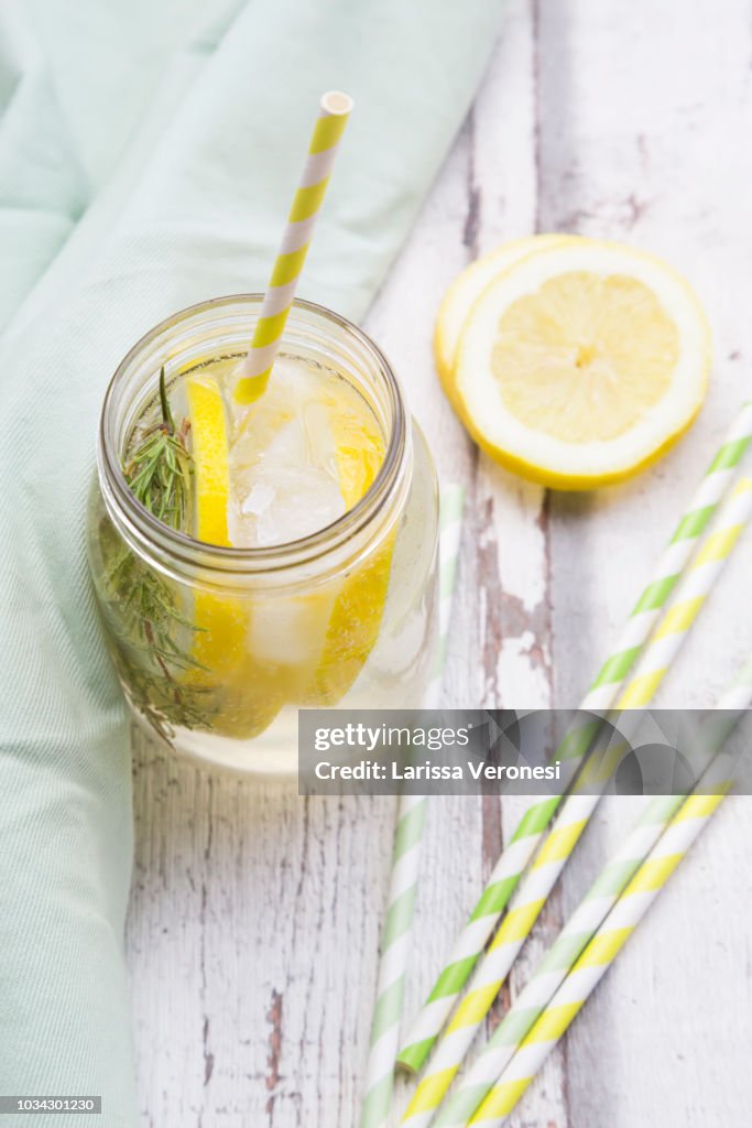 Homemade lemonade with rosemary