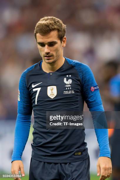 Antoine Griezmann of France looks on during the UEFA Nations League A group one match between France and Netherlands at Stade de France on September...