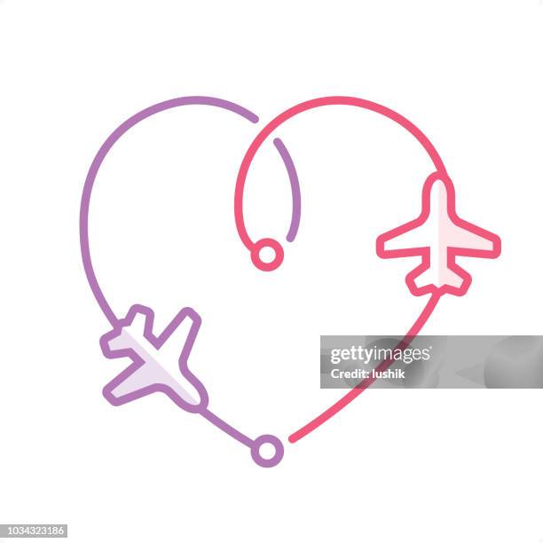 romantic travel with airport transfer - journey logo stock illustrations