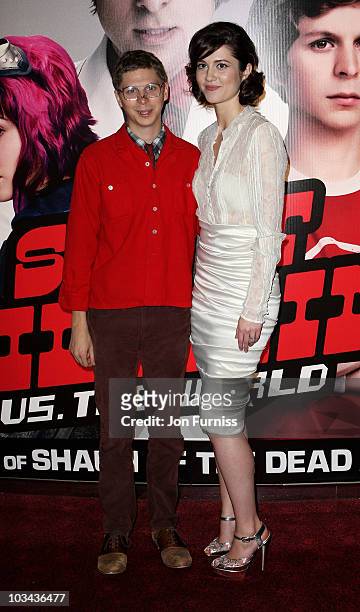 Actors Michael Cera and Mary Elizabeth Winstead attend the European premiere of 'Scott Pilgrim vs The World' at Empire Leicester Square on August 18,...