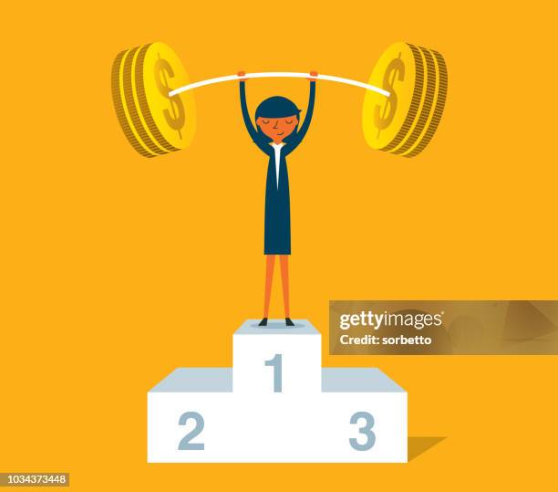 business power strength - businesswoman - woman gym stock illustrations