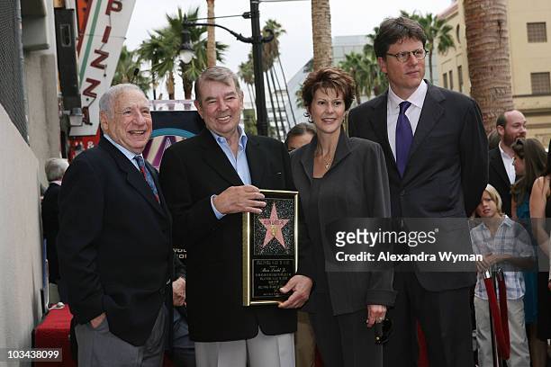 Mel Brooks, Alan Ladd Jr, his wife, and John Goldwyn at the Hollywood Walk of Fame to Honor Alan Ladd Jr with the 2,348th star on September 28, 2007...