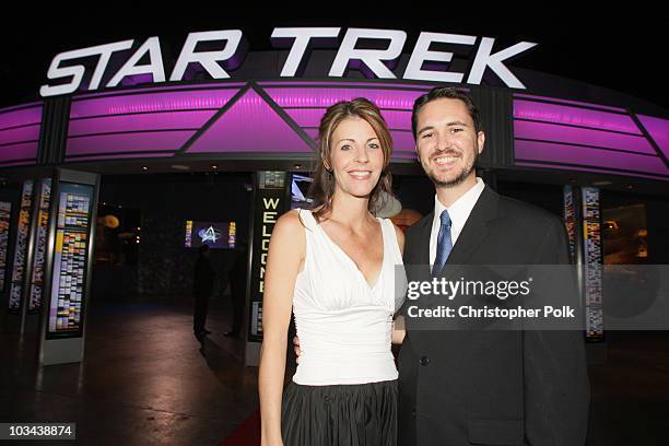 Actor Wil Wheaton and wife Anne attend the Star Trek "The Tour" - North American Debut held at the Queen Mary Dome on January 17, 2008 in Long Beach,...