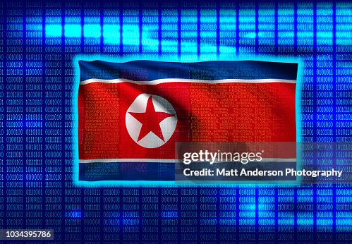 North Korean Flag on Binary code 8K Rez North Korean Flag on Binary code 8K Rez