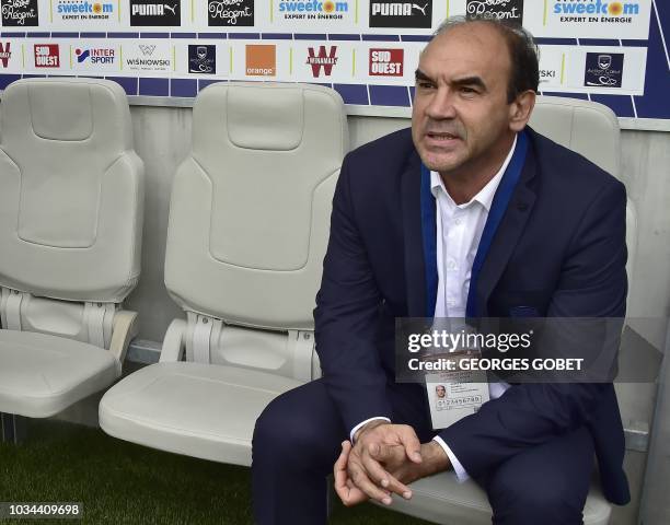 Girondins Bordeaux's General Manager Brazilian Ricardo Gomes Raymundo arrives prior the French L1 football match between FC Girondins de Bordeaux and...