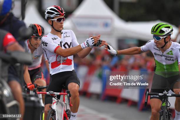 Arrival / Michal Kwiatkowski of Poland and Team Sky / Igor Anton of Spain and Team Dimension Data last race as Professional rider / Farewell / during...