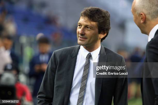 Leonardo of Milan looks on during the serie A match between Cagliari and AC Milan at Sardegna Arena on September 16, 2018 in Cagliari, Italy.