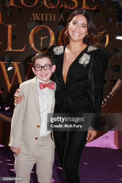 Owen Vaccaro and Lorenza Izzo attend the premiere of Universal Pictures' "The House With A Clock In Its Walls" at TCL Chinese Theatre IMAX on...