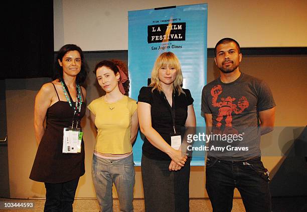 Susanna Ulrich, Alma Har' el, Melanie Mandl and Nader Husseini attends the 2008 Los Angeles Film Festival's "Eclectic Mix 1" Screening on June 21,...