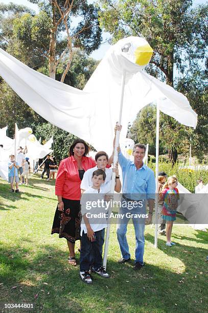 Keeley Shaye Smith, Paris Brosnan, Dylan Brosnan and Pierce Brosnan attend Jane Goodall's Roots & Shoots Day of Peace at Griffith Park on September...