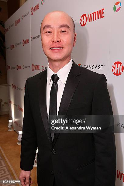 Actor C. S. Lee arrives at the official Showtime after party for the 66th Annual Golden Globe Awards held at the Verandah Room at The Peninsula Hotel...